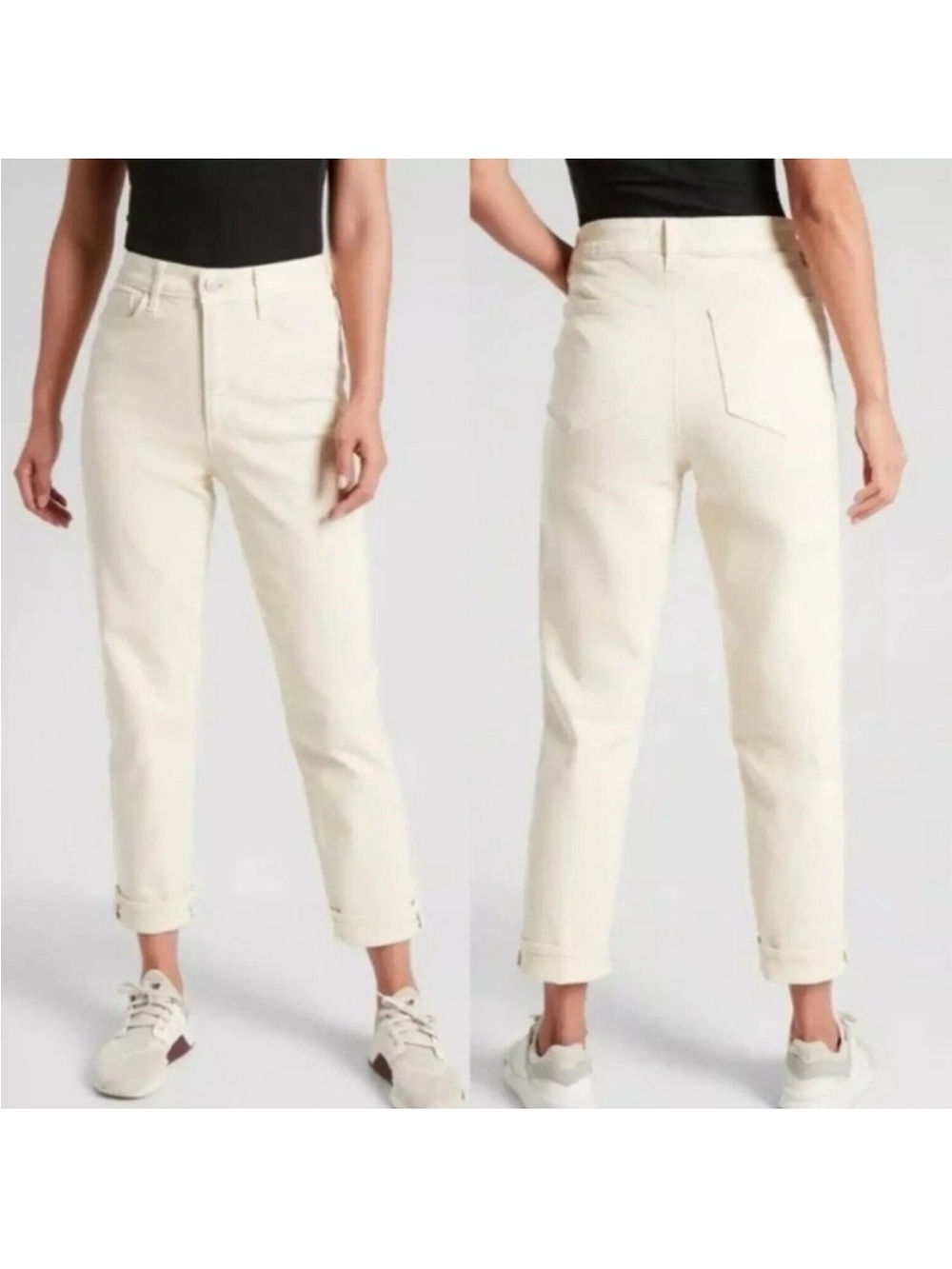 Athleta Women’s Skulptek Flex Straight Leg Ankle Jeans Size 8 Bone/Cream NWOT